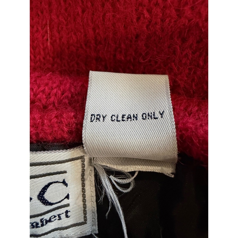Vintage 90s TLC‎ by Lambert Red Mohair Tapestry Cardigan Medium Boho Art To Wear - Picture 13 of 13
